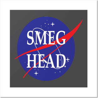 Smeg Head Nasa Logo Red Dwarf Posters and Art